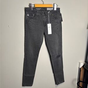 NWT AG Adriano Goldschmied The Legging Ankle Super Skinny Charcoal Jeans